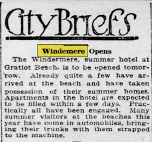 Gratiot Inn (Windemere Hotel) - June 1917 Ad On Windemere (newer photo)